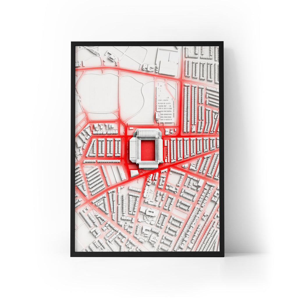 Anfield Liverpool Aerial Framed Print