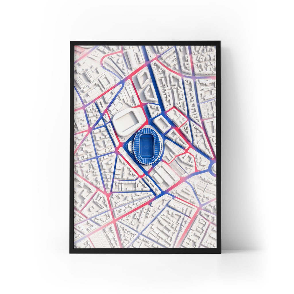 Parc des Princes Aerial Framed Print