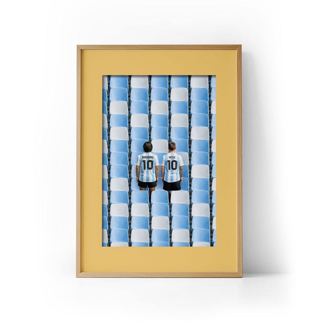 Maradona x Messi Framed Print
