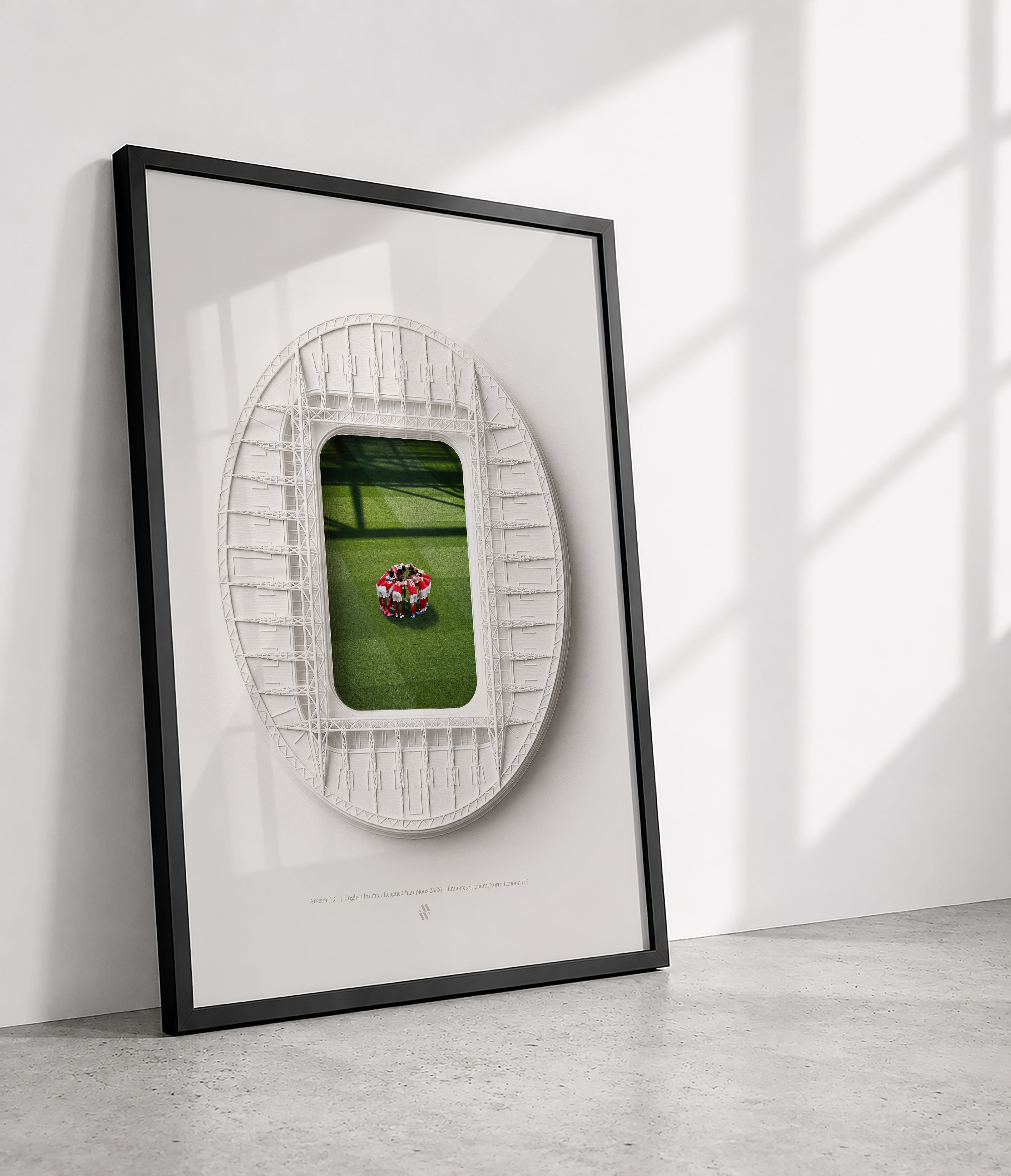 Arsenal 25/26 Champions x Emirates Stadium Framed Print