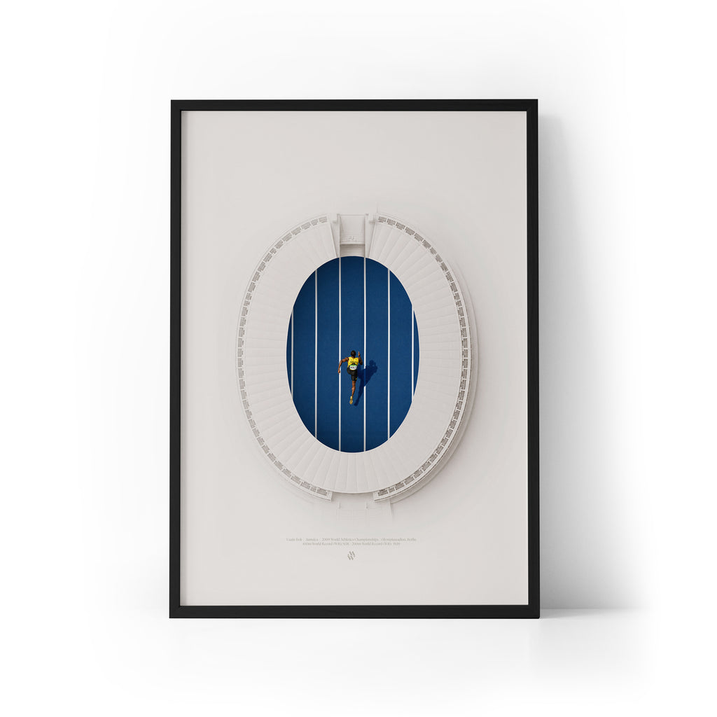 Usain Bolt 100m WR Framed Print