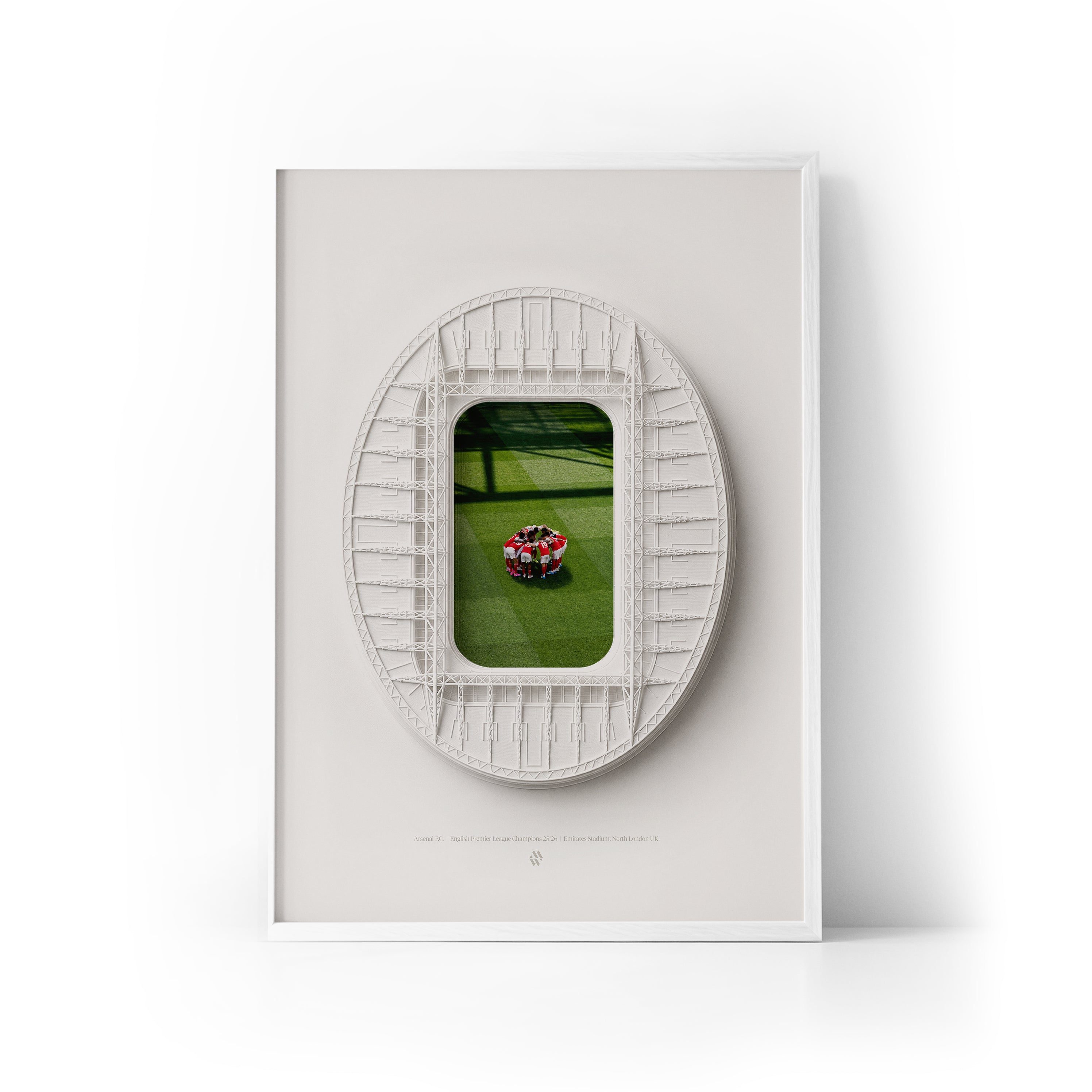Arsenal 25/26 Champions x Emirates Stadium Framed Print