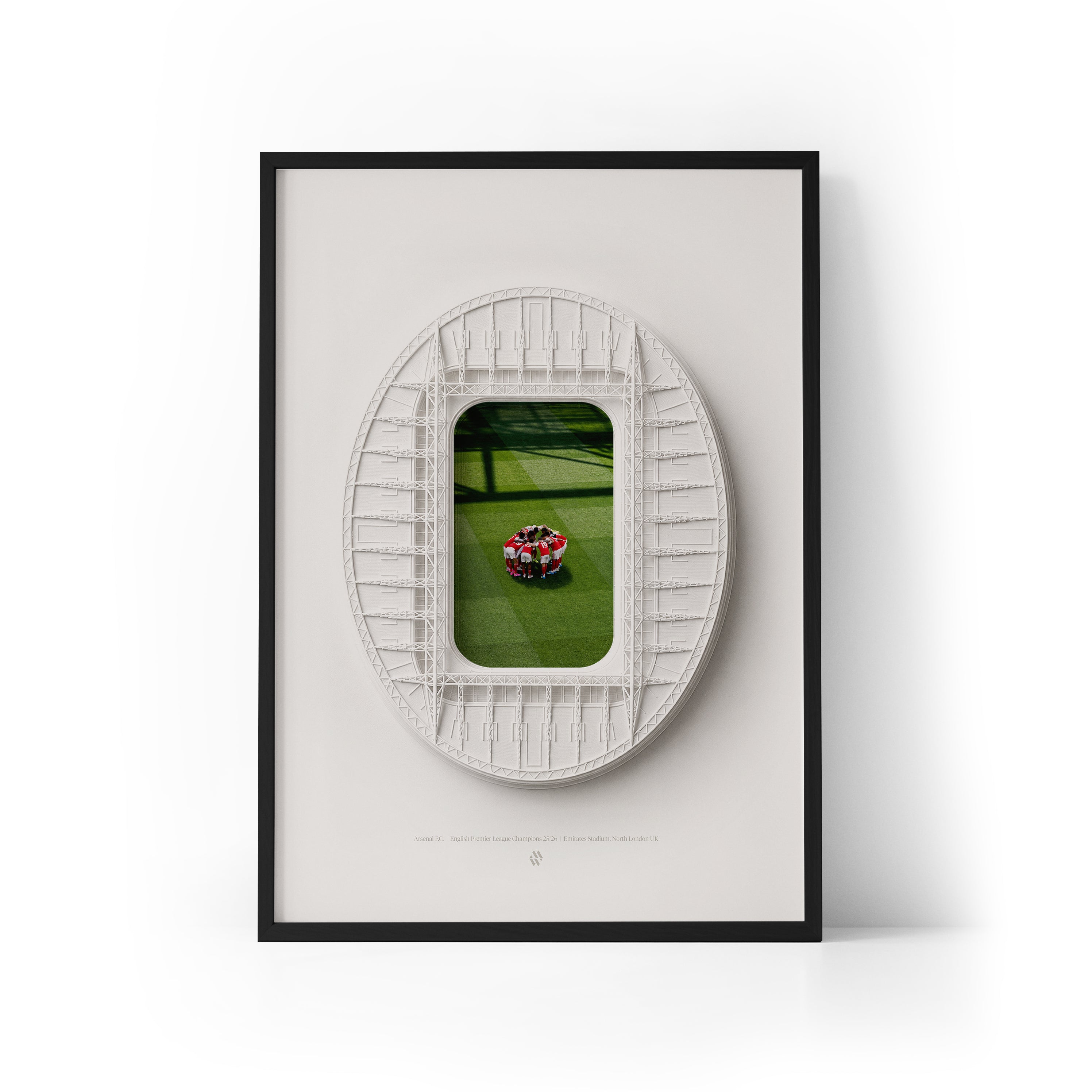 Arsenal 25/26 Champions x Emirates Stadium Framed Print