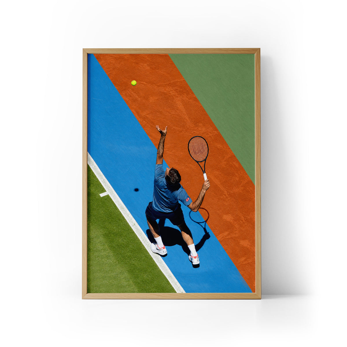 Federer Grand Slam Court Framed Print