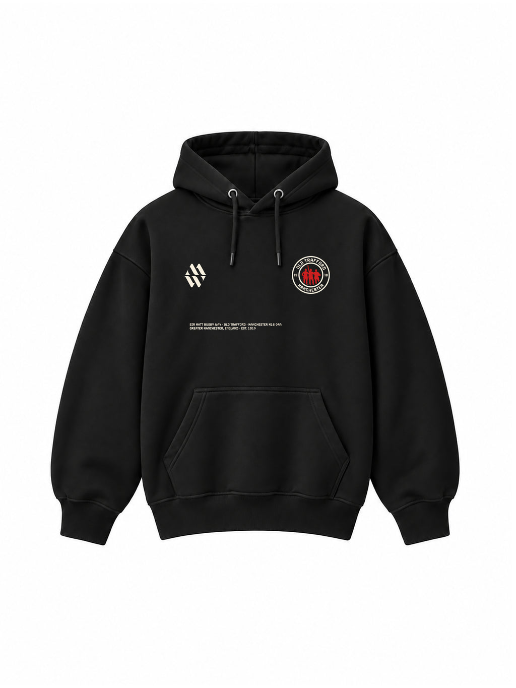 Old Trafford Vintage Black Hoodie