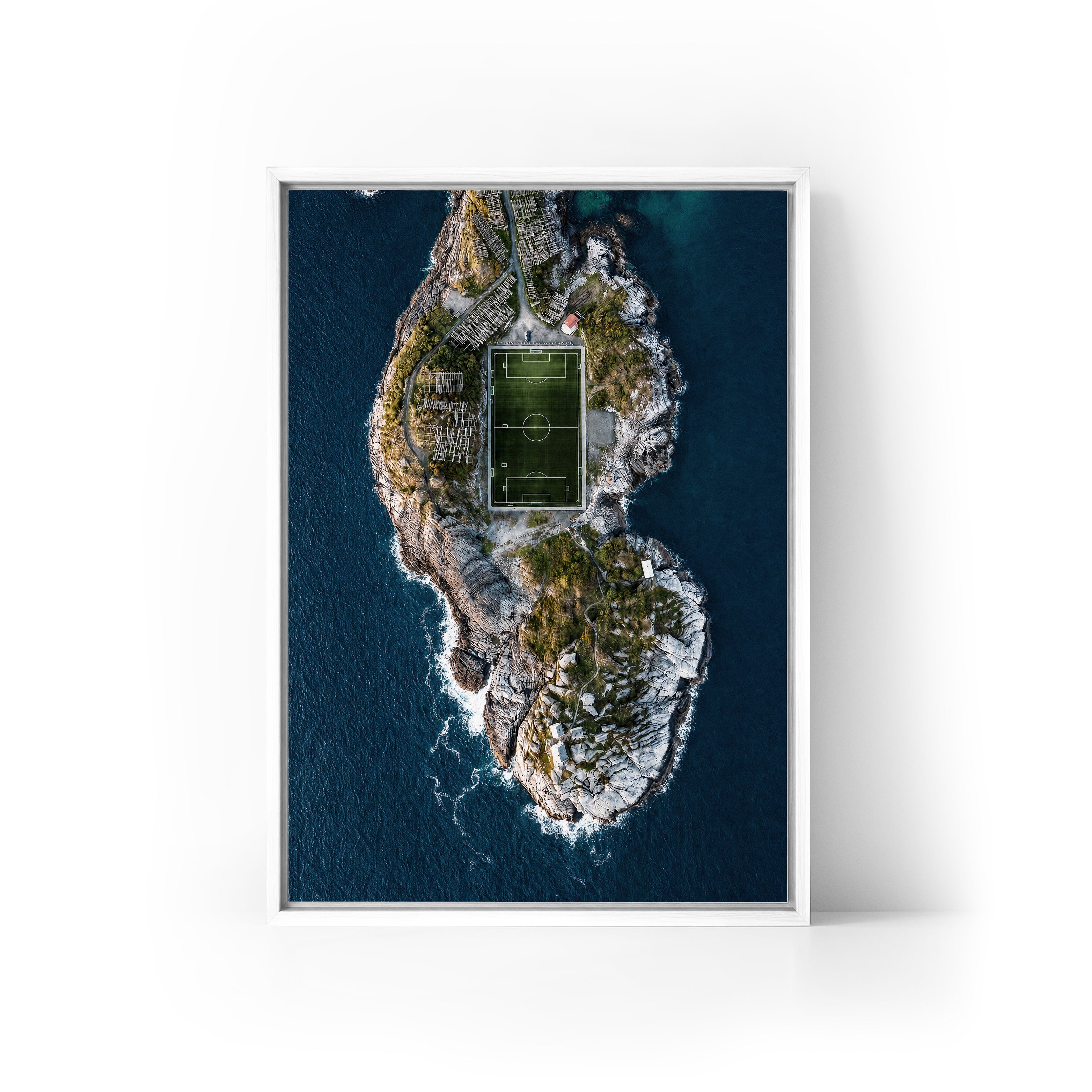 Henningsvaer Football Stadium Framed Canvas
