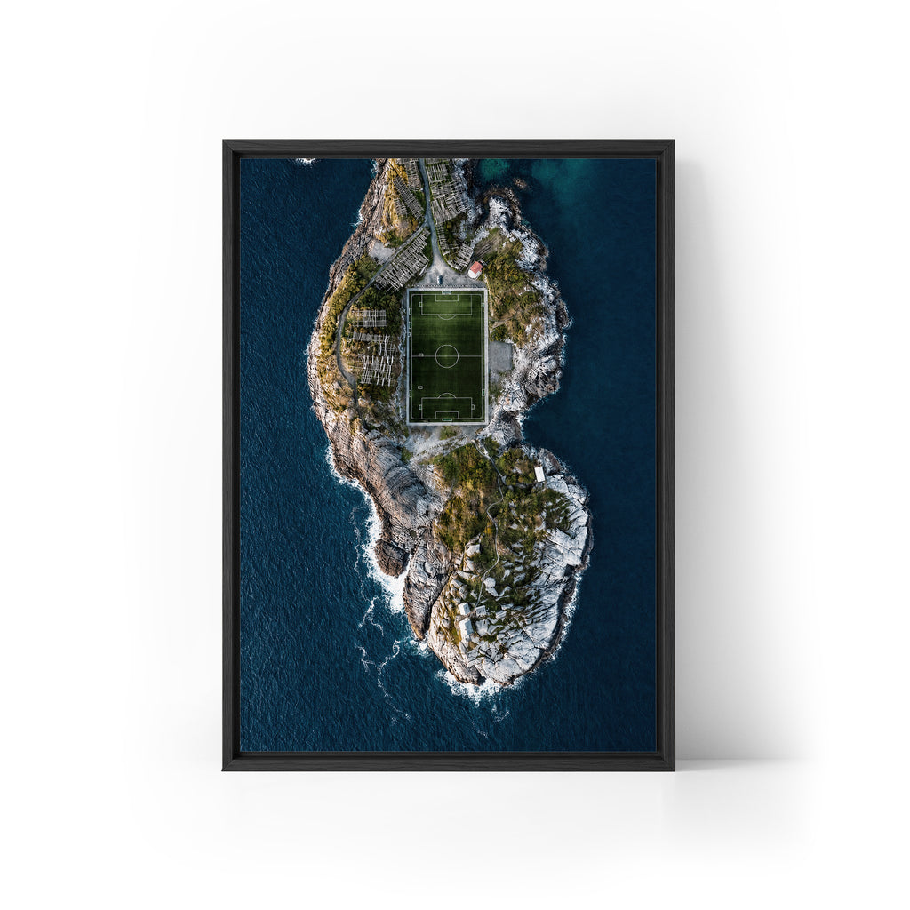 Henningsvaer Football Stadium Framed Canvas