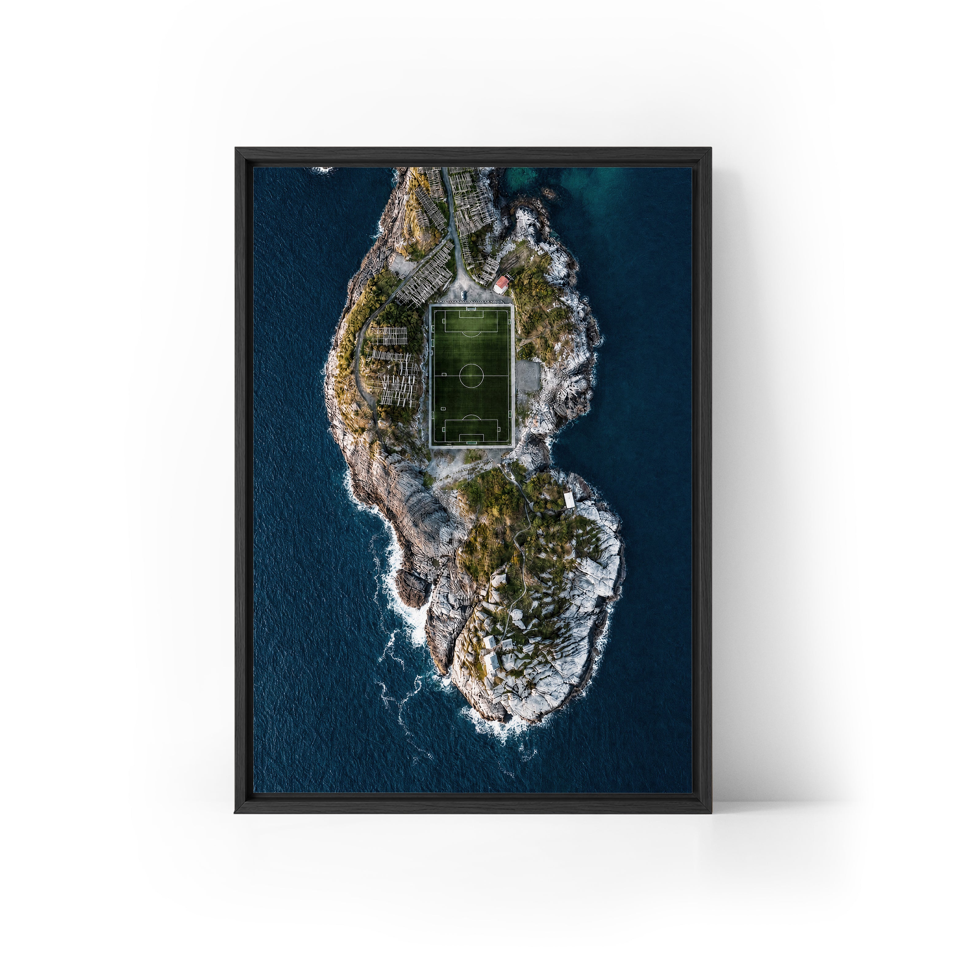 Henningsvaer Football Stadium Framed Canvas