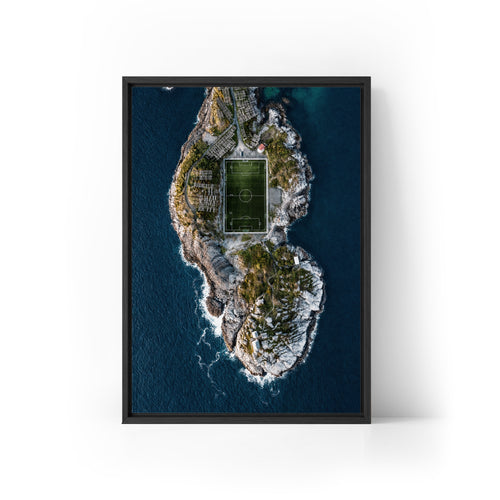 Henningsvaer Football Stadium Framed Canvas