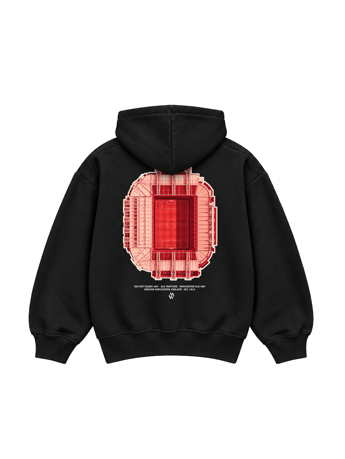 Old Trafford Vintage Black Hoodie