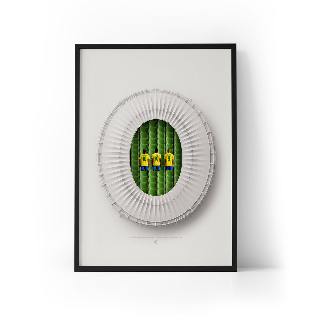 Brazil Legends x Maracana Stadium Framed Print